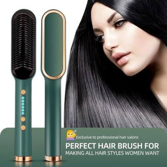 Electric Hair Straightening Brush – Professional Fast Heating Styler